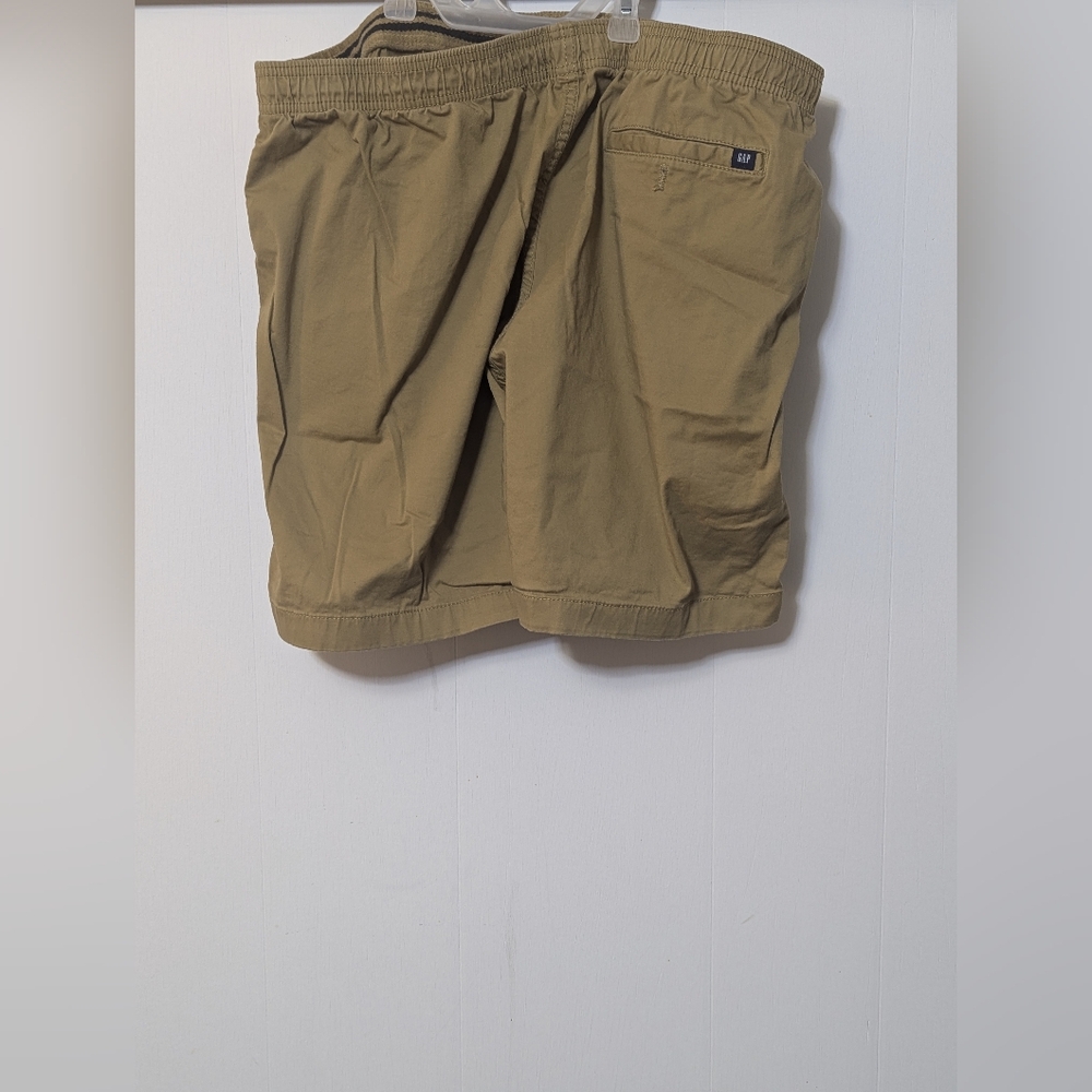 Men's Gap Shorts XXL Stretch Twill Pull On Drawstring Elastic Waist Short Brown - Picture 2 of 6